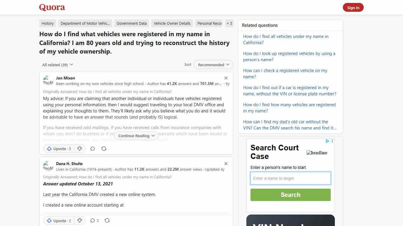 How to find what vehicles were registered in my name in California - Quora